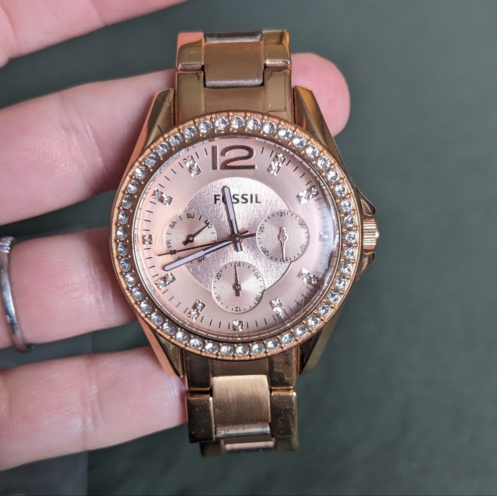 Rose Gold Fossil Riley Watch